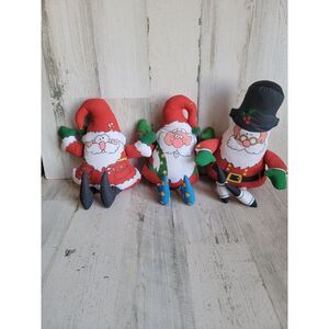 Vintage plush silly goofy Santa Claus set home decor star
